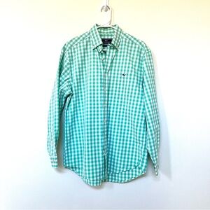 Vineyard Vines Shep & Ian ~ Tucker Shirt~ Aqua Green & White ~ 100% Cotton ~ M